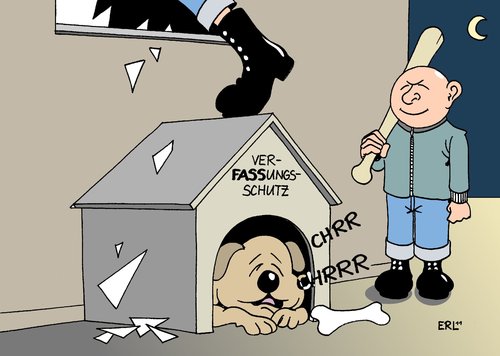 Cartoon: Fass! (medium) by Erl tagged verfassungsschutz,rechts,terrorismus,schlaf,wachhund,verfassungsschutz,rechts,terrorismus,schlaf,wachhund