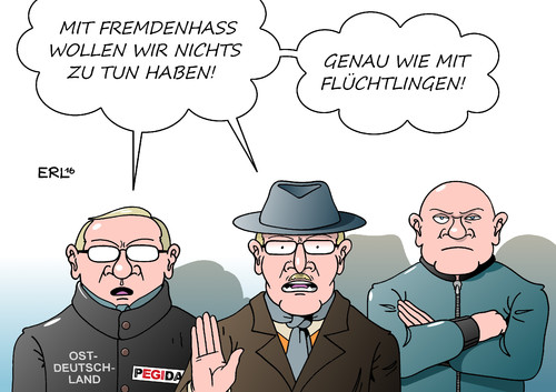 Cartoon: Fremdenfeindlichkeit Ost (medium) by Erl tagged bericht,stand,deutsche,einheit,bundesregierung,deutschland,ost,ostdeutschland,fremdenfeindlichkeit,fremdenhass,ablehnung,flüchtlinge,brandanschläge,pegida,afd,npd,skinhead,rechtspopulismus,rechtsextremismus,sozialer,friede,gefährdung,demokratie,karikatur,erl,bericht,stand,deutsche,einheit,bundesregierung,deutschland,ost,ostdeutschland,fremdenfeindlichkeit,fremdenhass,ablehnung,flüchtlinge,brandanschläge,pegida,afd,npd,skinhead,rechtspopulismus,rechtsextremismus,sozialer,friede,gefährdung,demokratie,karikatur,erl