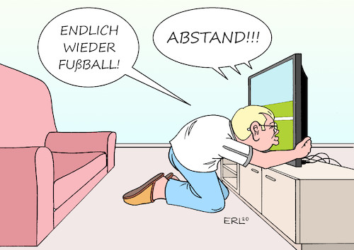 Cartoon: Fußball (medium) by Erl tagged politik,sport,fußball,bundesliga,neustart,corona,virus,pandemie,hygiene,regeln,quarantäne,abstand,zuschauer,geisterspiele,liebe,karikatur,erl,politik,sport,fußball,bundesliga,neustart,corona,virus,pandemie,hygiene,regeln,quarantäne,abstand,zuschauer,geisterspiele,liebe,karikatur,erl