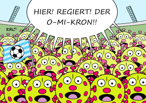 Cartoon: Fußball Bayern (medium) by Erl tagged politik,sport,corona,virus,pandemie,covid19,fünfte,welle,omikron,bayern,beschluss,lockerung,fußball,stadion,zuschauer,fans,karikatur,erl,politik,sport,corona,virus,pandemie,covid19,fünfte,welle,omikron,bayern,beschluss,lockerung,fußball,stadion,zuschauer,fans,karikatur,erl