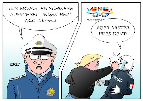 Cartoon: G20 Gewalt (medium) by Erl tagged g20,gipfel,industrienationen,schwellenländer,treffen,weltpolitik,probleme,lösungen,globalisierung,kapitalismus,kritik,demonstrationen,polizei,gewalt,schlägerei,prügel,video,usa,präsident,donald,trump,fernsehsender,cnn,schläge,kopf,twitter,politiker,karikatur,erl,g20,gipfel,industrienationen,schwellenländer,treffen,weltpolitik,probleme,lösungen,globalisierung,kapitalismus,kritik,demonstrationen,polizei,gewalt,schlägerei,prügel,video,usa,präsident,donald,trump,fernsehsender,cnn,schläge,kopf,twitter,politiker,karikatur,erl