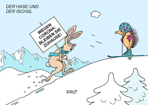 Cartoon: Gar nicht märchenhaft (medium) by Erl tagged politik,corona,virus,pandemie,covid19,hotspot,ischgl,zweite,welle,lockdown,kontakte,minimum,appell,wintersport,skifahren,skipisten,überfüllt,unvernunft,märchen,brüder,grimm,hase,igel,karikatur,erl,politik,corona,virus,pandemie,covid19,hotspot,ischgl,zweite,welle,lockdown,kontakte,minimum,appell,wintersport,skifahren,skipisten,überfüllt,unvernunft,märchen,brüder,grimm,hase,igel,karikatur,erl