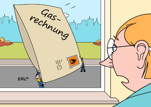 Cartoon: Gasrechnung (medium) by Erl tagged politik,krieg,russland,ukraine,gas,knappheit,verteuerung,gasumlage,kosten,weitergabe,verbraucher,verbraucherinnen,kundinnen,kunden,rechnung,gasrechnung,riesig,post,karikatur,erl,politik,krieg,russland,ukraine,gas,knappheit,verteuerung,gasumlage,kosten,weitergabe,verbraucher,verbraucherinnen,kundinnen,kunden,rechnung,gasrechnung,riesig,post,karikatur,erl