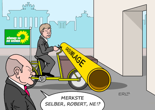 Cartoon: Gasumlage (medium) by Erl tagged politik,krieg,russland,ukraine,gas,knappheit,verteuerung,gefahr,insolvenz,gasimporteure,wirtschaftsminister,robert,habeck,grüne,gasumlage,rücknahme,fehler,mängel,bereicherung,krisengewinnler,bundeskanzler,olaf,scholz,karikatur,erl,politik,krieg,russland,ukraine,gas,knappheit,verteuerung,gefahr,insolvenz,gasimporteure,wirtschaftsminister,robert,habeck,grüne,gasumlage,rücknahme,fehler,mängel,bereicherung,krisengewinnler,bundeskanzler,olaf,scholz,karikatur,erl