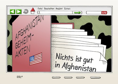 Cartoon: Geheimakten (medium) by Erl tagged afghanistan,krieg,usa,geheimdienst,geheimakten,internet,wikileaks,zitat,käßmann,afghanistan,krieg,usa,geheimdienst,geheimakten,internet,zitat,wikileaks,käßmann,militär,soldaten,akten,geheim