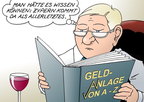 Cartoon: Geldanlage (medium) by Erl tagged zypern,geldanlage,krise,banken,schulden,pleite,geld,anleger,flucht,kapitalflucht,lexikon,wissen,geldanlage,zypern