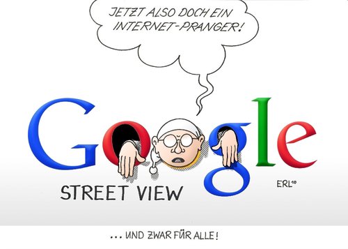 Cartoon: Google Street View (medium) by Erl tagged google,street,view,daten,bilder,internet,pranger,datenschutz,google,street view,daten,bilder,internet,pranger,datenschutz,web,straßen,orientierung,kamera,street,view