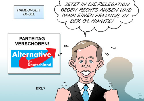 Cartoon: Hamburger Dusel (medium) by Erl tagged afd,parteitag,verschiebung,verschoben,bernd,lucke,entmachtung,wirtschaftsliberal,deutschkonservativ,rechtspopulismus,rechtsextremismus,fußball,relegation,hsv,hamburger,sportverein,unabsteigbar,bundesliga,karsruher,sc,freistoß,dusel,hamburg,karikatur,erl,afd,parteitag,verschiebung,verschoben,bernd,lucke,entmachtung,wirtschaftsliberal,deutschkonservativ,rechtspopulismus,rechtsextremismus,rechts,außen,fußball,relegatiob,hsv,hamburger,sportverein,unabsteigbar,bundesliga,karsruher,sc,freistoß,dusel,hamburg