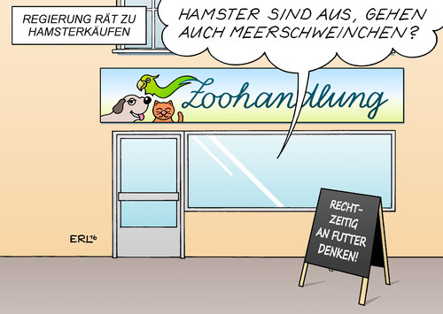 Cartoon: Hamsterkäufe (medium) by Erl tagged erl,karikatur,laden,zoohandlung,meerschweinchen,hamster,hamsterkäufe,katastrophe,terror,panik,angst,notfall,krise,wasser,nahrung,vorräte,bürger,rat,spd,csu,cdu,bundesregierung,bundesregierung,cdu,csu,spd,rat,bürger,vorräte,nahrung,wasser,krise,notfall,angst,panik,terror,katastrophe,hamsterkäufe,hmaster,meerschweinchen,zoohandlung,laden,karikatur,erl