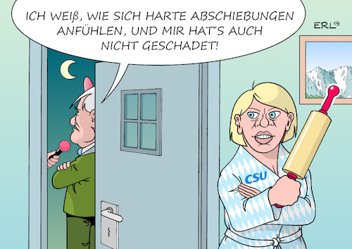 Cartoon: Harte Abschiebungen (medium) by Erl tagged politik,regierung,große,koalition,groko,cdu,csu,spd,kabinett,beschluss,innenminister,horst,seehofer,abschiebungen,einfacher,schneller,härter,asylbewerber,karikatur,erl,politik,regierung,große,koalition,groko,cdu,csu,spd,kabinett,beschluss,innenminister,horst,seehofer,abschiebungen,einfacher,schneller,härter,asylbewerber,karikatur,erl