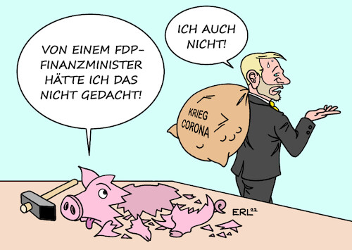 Cartoon: Haushalt Lindner (medium) by Erl tagged politik,finanzen,bundesregierung,haushalt,schulden,schuldenbremse,neuverschuldung,corona,pandemie,krieg,russland,ukraine,finanzminister,christian,lindner,fdp,sparschwein,hammer,karikatur,erl,politik,finanzen,bundesregierung,haushalt,schulden,schuldenbremse,neuverschuldung,corona,pandemie,krieg,russland,ukraine,finanzminister,christian,lindner,fdp,sparschwein,hammer,karikatur,erl