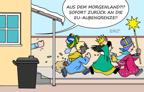 Cartoon: Heilige Drei Könige (medium) by Erl tagged politik,heilige,drei,könige,weise,morgenland,deutschland,angst,migration,migranten,flüchtlinge,abschiebung,asyl,asylverfahren,eu,außengrenze,karikatur,erl,politik,heilige,drei,könige,weise,morgenland,deutschland,angst,migration,migranten,flüchtlinge,abschiebung,asyl,asylverfahren,eu,außengrenze,karikatur,erl