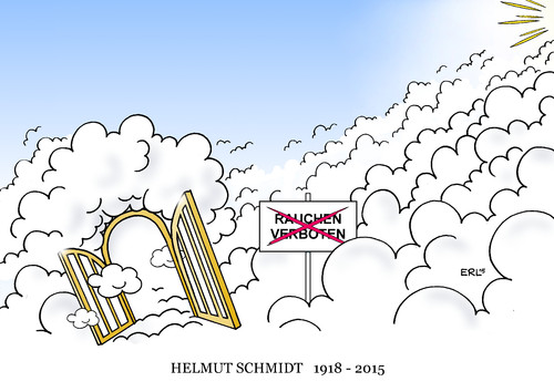 Cartoon: Helmut Schmidt (medium) by Erl tagged helmut,schmidt,bundeskanzler,altbundeskanzler,spd,tod,raucher,himmel,ausnahme,karikatur,erl,helmut,schmidt,bundeskanzler,altbundeskanzler,spd,tod,raucher,himmel,ausnahme,karikatur,erl