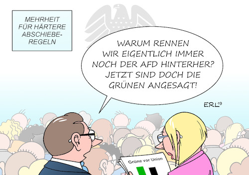 Cartoon: Hinterher (medium) by Erl tagged politik,bundestag,gesetz,verschärfung,abschiebung,regeln,asylrecht,umfragewerte,deutschland,trend,stärkste,partei,bündnis,90,die,grünen,grüne,klimawandel,klimapolitik,thema,union,cdu,csu,spd,afd,karikatur,erl,politik,bundestag,gesetz,verschärfung,abschiebung,regeln,asylrecht,umfragewerte,deutschland,trend,stärkste,partei,bündnis,90,die,grünen,grüne,klimawandel,klimapolitik,thema,union,cdu,csu,spd,afd,karikatur,erl