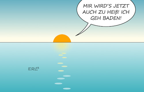 Cartoon: Hitze (medium) by Erl tagged politik,umwelt,klima,klimawandel,klimakatastrophe,erderwärmung,extremwetter,hitze,dürre,sonne,meer,karikatur,erl,politik,umwelt,klima,klimawandel,klimakatastrophe,erderwärmung,extremwetter,hitze,dürre,sonne,meer,karikatur,erl