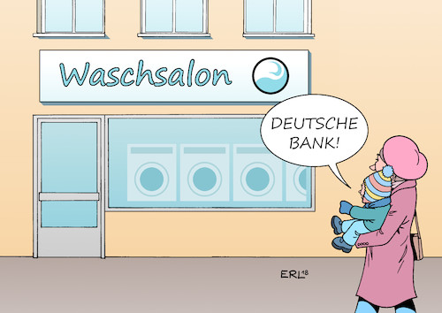 Cartoon: Hohe Wiedererkennung (medium) by Erl tagged politik,finanzen,banken,deutsche,bank,razzia,durchsuchung,staatsanwaltschaft,verdacht,geldwäsche,geld,betrug,verbrechen,geschäfte,ruf,image,kind,kindermund,waschsalon,karikatur,erl,politik,finanzen,banken,deutsche,bank,razzia,durchsuchung,staatsanwaltschaft,verdacht,geldwäsche,geld,betrug,verbrechen,geschäfte,ruf,image,kind,kindermund,waschsalon,karikatur,erl