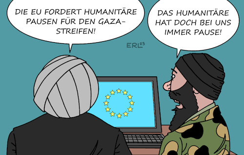 Cartoon: Humanitäre Pause (medium) by Erl tagged politik,nahost,terror,überfall,mord,geiselnahme,hamas,israel,reaktion,eindringen,gazastreifen,gaza,eu,forderung,humanitär,pausen,versorgung,hilfe,hilfslieferungen,humanität,karikatur,erl,politik,nahost,terror,überfall,mord,geiselnahme,hamas,israel,reaktion,eindringen,gazastreifen,gaza,eu,forderung,humanitär,pausen,versorgung,hilfe,hilfslieferungen,humanität,karikatur,erl