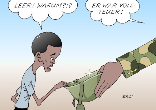 Cartoon: Hunger (medium) by Erl tagged hunger,kinder,kind,warnung,unicef,afrika,vorderasien,südsudan,nigeria,somalia,jemen,bürgerkrieg,krieg,militär,militärausgaben,waffen,rüstung,geld,nahrungsmittel,landwirtschaft,bildung,soldat,helm,karikatur,erl,hunger,kinder,kind,warnung,unicef,afrika,vorderasien,südsudan,nigeria,somalia,jemen,bürgerkrieg,krieg,militär,militärausgaben,waffen,rüstung,geld,nahrungsmittel,landwirtschaft,bildung,soldat,helm,karikatur,erl