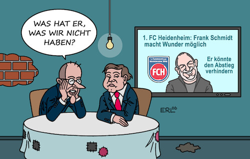 Cartoon: Im Keller (medium) by Erl tagged politik,koalition,schwarz,rot,union,spd,merz,klingbeil,umfragekeller,sport,fußball,tabellenkeller,fc,heidenheim,trainer,frank,schmidt,motivation,ziel,wunder,relegation,verhinderung,abstieg,karikatur,erl,politik,koalition,schwarz,rot,union,spd,merz,klingbeil,umfragekeller,sport,fußball,tabellenkeller,fc,heidenheim,trainer,frank,schmidt,motivation,ziel,wunder,relegation,verhinderung,abstieg,karikatur,erl