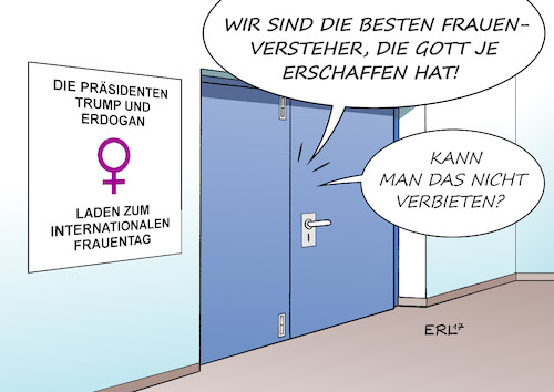 Cartoon: Internationaler Frauentag (medium) by Erl tagged internationaler,frauentag,weltfrauentag,frau,frauen,gleichberechtigung,feminismus,sexismus,politik,rechtspopulismus,nationalismus,präsident,donald,trump,usa,türkei,recep,tayyip,erdogan,frauenversteher,karikatur,erl,internationaler,frauentag,weltfrauentag,frau,frauen,gleichberechtigung,feminismus,sexismus,politik,rechtspopulismus,nationalismus,präsident,donald,trump,usa,türkei,recep,tayyip,erdogan,frauenversteher,karikatur,erl