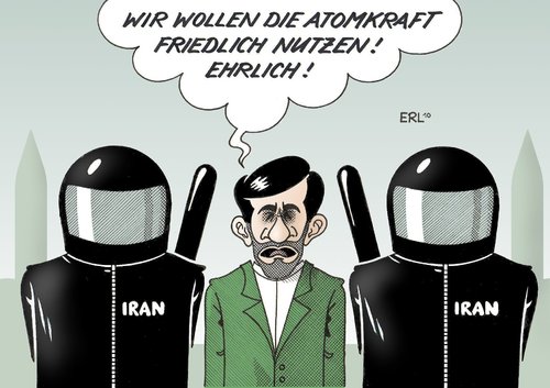 Cartoon: Iran (medium) by Erl tagged iran,atomenergie,friedlich,nutzung,atomwaffen,ahmadinedschad,iran,atomenergie,friedlich,nutzung,atomwaffen,ahmadinedschad,krieg,waffen,verteidigung