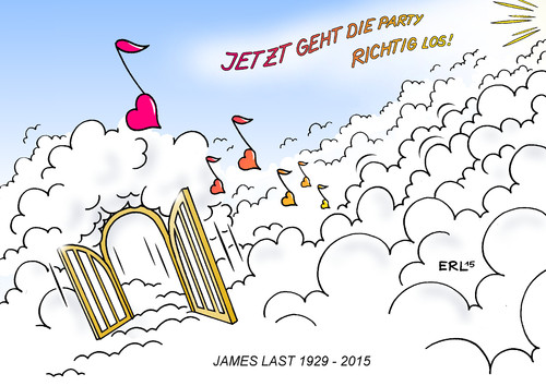 Cartoon: James Last (medium) by Erl tagged hans,james,last,musik,big,band,bandleader,tanzmusik,easy,listening,happy,sound,party,partykönig,tod,himmel,noten,lied,karikatur,erl,hans,james,last,musik,big,band,bandleader,tanzmusik,easy,listening,happy,sound,party,partykönig,tod,himmel,noten,lied