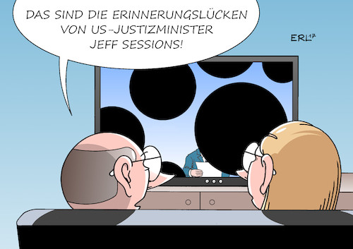 Cartoon: Jeff Sessions (medium) by Erl tagged usa,präsident,donald,trump,wahlkampf,team,verdacht,kontakte,russland,wahl,manipulation,justizminister,jeff,sessions,aussage,anhörung,senat,erinnerung,lücke,erinnerungslücken,fernsehen,nachrichten,karikatur,erl,usa,präsident,donald,trump,wahlkampf,team,verdacht,kontakte,russland,wahl,manipulation,justizminister,jeff,sessions,aussage,anhörung,senat,erinnerung,lücke,erinnerungslücken,fernsehen,nachrichten,karikatur,erl