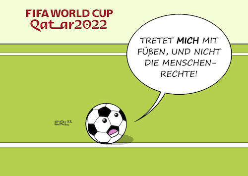 Cartoon: Jetzt spricht der Fußball (medium) by Erl tagged politik,sport,fußball,weltmeisterschaft,wm,2022,katar,qatar,korruption,diktatur,menschenrechte,gleichberechtigung,meinungsfreiheit,pressfreiheit,demokratie,mit,füßen,getreten,boykott,karikatur,erl,politik,sport,fußball,weltmeisterschaft,wm,2022,katar,qatar,korruption,diktatur,menschenrechte,gleichberechtigung,meinungsfreiheit,pressfreiheit,demokratie,mit,füßen,getreten,boykott,karikatur,erl