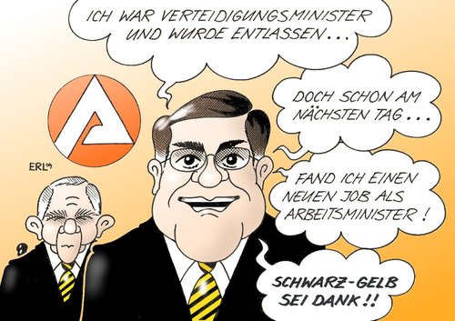 Cartoon: Jobmaschine Schwarz-Gelb (medium) by Erl tagged cdu,csu,fdp,minister,wechsel,arbeitslos,arbeitslosigkeit,job,neu,schäuble,jung,cdu,csu,fdp,minister,wechsel,arbeitslos,arbeitslosigkeit,job,wolfgang schäuble,franz josef jung,arbeit,beruf,arbeitslose,wolfgang,schäuble,franz,josef,jung