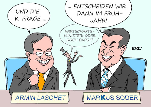 K-Frage von Erl | Politik Cartoon | TOONPOOL