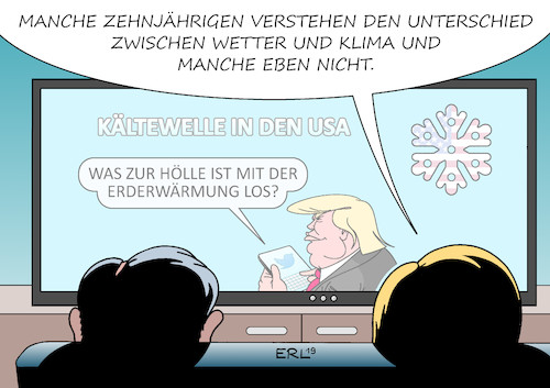 Cartoon: Kältewelle USA (medium) by Erl tagged politik,usa,kälte,kältewelle,wetter,unterschied,klima,klimawandel,erderwärmung,tweet,präsident,donald,trump,twitter,karikatur,erl,politik,usa,kälte,kältewelle,wetter,unterschied,klima,klimawandel,erderwärmung,tweet,präsident,donald,trump,twitter,karikatur,erl