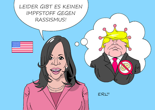 Cartoon: Kamala Harris (medium) by Erl tagged politik,usa,wahl,präsidentschaft,partei,parteitag,demokraten,herausforderer,nominierung,joe,biden,vize,kamala,harris,rede,angriff,donald,trump,rassismus,versagen,corona,virus,pandemie,covid19,impfstoff,verschwörungstheorie,qanon,gefahr,denken,demokratie,karikatur,erl,politik,usa,wahl,präsidentschaft,partei,parteitag,demokraten,herausforderer,nominierung,joe,biden,vize,kamala,harris,rede,angriff,donald,trump,rassismus,versagen,corona,virus,pandemie,covid19,impfstoff,verschwörungstheorie,qanon,gefahr,denken,demokratie,karikatur,erl