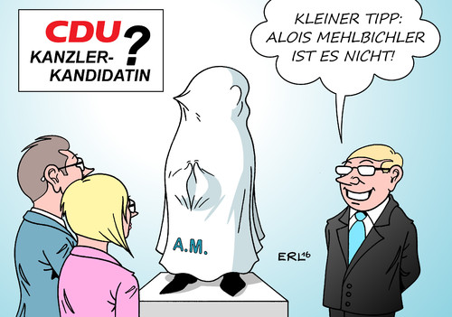 Cartoon: Kanzlerkandidatin (medium) by Erl tagged cdu,kanzlerkandidatin,bundeskanzlerin,angela,merkel,wahl,bundestagwahl,2017,kandidatur,überraschung,innenpolitik,wahlen,politiker,partei,demokratie,karikatur,erl,cdu,kanzlerkandidatin,bundeskanzlerin,angela,merkel,wahl,bundestagwahl,2017,kandidatur,überraschung,innenpolitik,wahlen,politiker,partei,demokratie,karikatur,erl