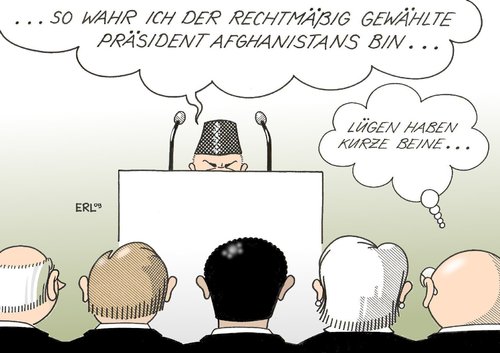 Cartoon: Karzai (medium) by Erl tagged afghanistan,präsident,karzai,karsai,wahl,wahlfälschung,lügen,kurze,beine,afghanistan,karzai,wahl,wahlen,wahlfälschung,fälschung,betrug,wahlbetrug,lüge,lügen,wähler