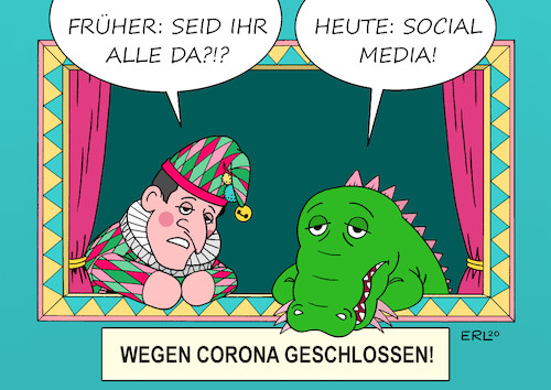 Cartoon: Kinder mehr online (medium) by Erl tagged politik,corona,virus,pandemie,lockdown,schule,kindergarten,kita,auswirkungen,kinder,kind,zunahme,zeit,internet,netz,online,social,media,kaspertheater,schließung,kaperl,krokodil,karikatur,erl,politik,corona,virus,pandemie,lockdown,schule,kindergarten,kita,auswirkungen,kinder,kind,zunahme,zeit,internet,netz,online,social,media,kaspertheater,schließung,kaperl,krokodil,karikatur,erl