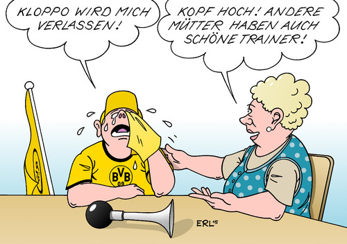 Cartoon: Klopp (medium) by Erl tagged jürgen,klopp,trainer,borussia,dortmund,bvb,09,rücktritt,liebe,liebeskummer,verlassen,werden,trost,mutter,fan,fahne,hupe,fußball,sport,verein,fußballverein,karikatur,erl,jürgen,klopp,trainer,borussia,dortmund,bvb,09,rücktritt,liebe,liebeskummer,verlassen,werden,trost,mutter,fan,fahne,hupe,fußball,sport,verein,fußballverein