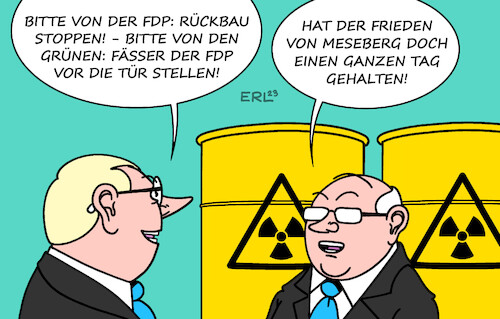 Cartoon: Koalitionsfrieden (medium) by Erl tagged politik,regierung,koalition,ampel,spd,grüne,fdp,streit,heizungsgesetz,kindergrundsicherung,kabinettsklausur,kabinett,klausur,schloss,meseberg,teamgeist,koalitionsfrieden,frieden,dauer,kurz,forderung,liberale,atomkraft,atomkraftwerke,rückbau,stopp,karikatur,erl,politik,regierung,koalition,ampel,spd,grüne,fdp,streit,heizungsgesetz,kindergrundsicherung,kabinettsklausur,kabinett,klausur,schloss,meseberg,teamgeist,koalitionsfrieden,frieden,dauer,kurz,forderung,liberale,atomkraft,atomkraftwerke,rückbau,stopp,karikatur,erl