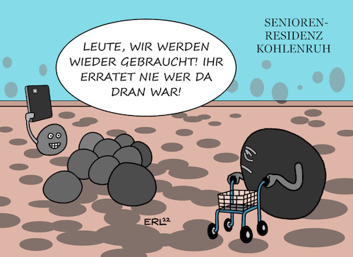 Cartoon: Kohle (medium) by Erl tagged politik,krieg,russland,ukraine,energie,gas,gaslieferungen,unsicherheit,notfall,überbrückung,kohle,wirtschaftsminister,robert,habeck,grüne,co2,klima,klimawandel,klimabilanz,altersheim,seniorenresidenz,karikatur,erl,politik,krieg,russland,ukraine,energie,gas,gaslieferungen,unsicherheit,notfall,überbrückung,kohle,wirtschaftsminister,robert,habeck,grüne,co2,klima,klimawandel,klimabilanz,altersheim,seniorenresidenz,karikatur,erl