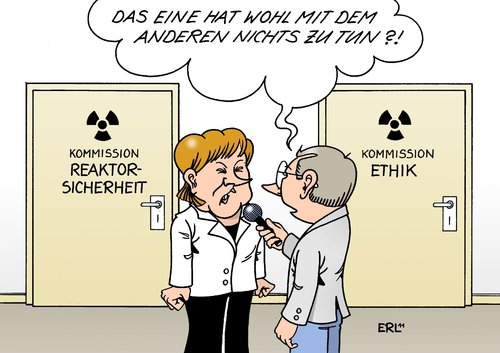 Cartoon: Kommissionen (medium) by Erl tagged regierung,merkel,koalition,schwarz,gelb,cdu,csu,fdp,atmkraft,atomenergie,atomkraftwerk,kommission,reaktorsicherheit,ethik,japan,atomunfall,katastrophe,landtagswahl,regierung,angela merkel,koalition,schwarz,csu,fdp,gelb,atomkraft,atomenergie,atomkraftwerk,kommission,ethik,atomunfall,japan,katastrophe,landtagswahl,reaktorsicherheit,fukushima,akw,angela,merkel