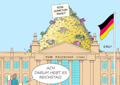 Cartoon: Konjunkturpaket (medium) by Erl tagged politik,corona,virus,pandemie,einbruch,wirtschaft,konjunktur,hilfe,geld,bundesregierung,parlament,debatte,konjunkturpaket,reichstag,kuppel,karikatur,erl,politik,corona,virus,pandemie,einbruch,wirtschaft,konjunktur,hilfe,geld,bundesregierung,parlament,debatte,konjunkturpaket,reichstag,kuppel,karikatur,erl