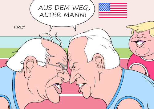 Cartoon: Kopf an Kopf (medium) by Erl tagged politik,usa,super,tuesday,vorwahl,kandidat,demokraten,präsidentschaft,bernie,sanders,joe,biden,kopf,an,richtung,streit,vorteil,präsident,donald,trump,karikatur,erl,politik,usa,super,tuesday,vorwahl,kandidat,demokraten,präsidentschaft,bernie,sanders,joe,biden,kopf,an,richtung,streit,vorteil,präsident,donald,trump,karikatur,erl