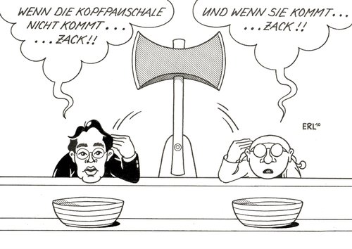 Cartoon: Kopfpauschale (medium) by Erl tagged kopfpauschale,gesundheit,krankenkasse,beiträge,gesundheitsminister,rösler