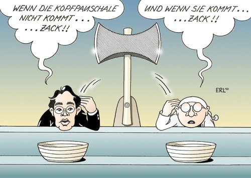 Cartoon: Kopfpauschale (medium) by Erl tagged kopfpauschale,gesundheit,krankenkasse,beiträge,gesundheitsminister,rösler,kopfpauschale,gesundheit,krankenkasse,beiträge,gesundheitsminister,rösler