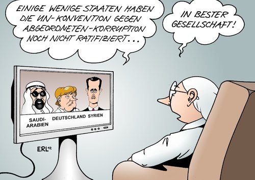 Cartoon: Korruption (medium) by Erl tagged un,konvention,korruption,abgeordnete,politiker,politik,staat,ratifizierung,verzug,saudi,arabien,deutschland,syrien,gesellschaft,merkel,assad,un,konvention,korruption,abgeordnete,politiker,politik,staat,ratifizierung,verzug,saudi arabien,saudi,arabien