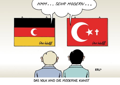 Cartoon: Kunst (medium) by Erl tagged wulff,bundespräsident,deutschland,türkei,besuch,religion,islam,christentum,zugehörigkeit,ablehnung,religionsfreiheit,integration,christian wulff,bundespräsident,deutschland,türkei,besuch,religion,islam,christentum,zugehörigkeit,ablehnung,religionsfreiheit,integration,christian,wulff