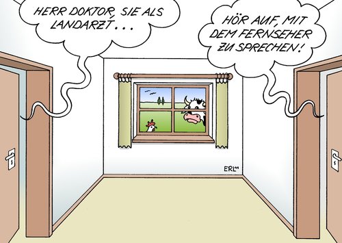 Cartoon: Landarzt (medium) by Erl tagged landarzt,mangel,arzt,stadt,land,anreiz,arbeit,freizeit,patient,fernsehen,serie,landarzt,arzt,mangel,stadt,land,anreiz,arbeit,patient,fernsehen,serie