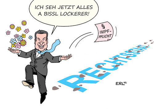 Cartoon: lockerer (medium) by Erl tagged politik,corona,virus,pandemie,covid19,welle,omikron,bundestag,bundesrat,beschluss,impfpflicht,pflegekräfte,aufschub,verschleppung,markus,söder,ministerpräsident,bayern,csu,lockerungen,umfragewerte,rechtsstaat,fußtritt,karikatur,erl,politik,corona,virus,pandemie,covid19,welle,omikron,bundestag,bundesrat,beschluss,impfpflicht,pflegekräfte,aufschub,verschleppung,markus,söder,ministerpräsident,bayern,csu,lockerungen,umfragewerte,rechtsstaat,fußtritt,karikatur,erl