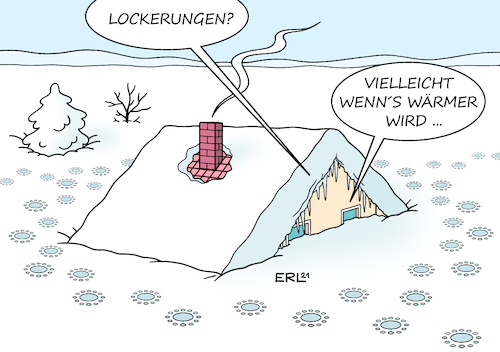 Cartoon: Lockerungen (medium) by Erl tagged olitik,corona,virus,pandemie,covid19,lockdown,fallzahlen,inzidenzwert,sinken,diskussion,forderung,lockerungen,vorsicht,wetter,extremwetter,schneefall,schnee,eis,regen,eisregen,glatteis,föhn,wärme,sonne,haus,spuren,schneespuren,karikatur,erl,olitik,corona,virus,pandemie,covid19,lockdown,fallzahlen,inzidenzwert,sinken,diskussion,forderung,lockerungen,vorsicht,wetter,extremwetter,schneefall,schnee,eis,regen,eisregen,glatteis,föhn,wärme,sonne,haus,spuren,schneespuren,karikatur,erl