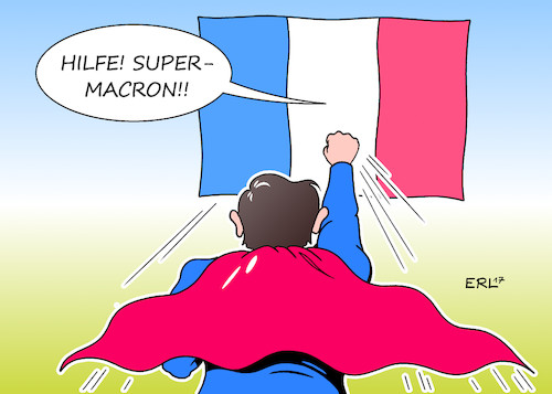 Cartoon: Macron (medium) by Erl tagged frankreich,wahl,parlament,nationalrat,favorit,la,republique,en,marche,partei,präsident,emmanuel,macron,hoffnungsträger,superman,mehrheit,reformen,angst,sozialabbau,karikatur,erl,frankreich,wahl,parlament,nationalrat,favorit,la,republique,en,marche,partei,präsident,emmanuel,macron,hoffnungsträger,superman,mehrheit,reformen,angst,sozialabbau,karikatur,erl