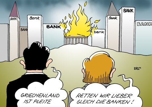 Cartoon: Merkel Sarkozy (medium) by Erl tagged euro,schulden,krise,griechenland,banken,rettung,merkel,sarkozy,pleite,insolvenz,akropolis,feuer,brand,schulden,krise,griechenland,rettung,banken,merkel,sarkozy,insolvenz,akropolis,feuer,brand